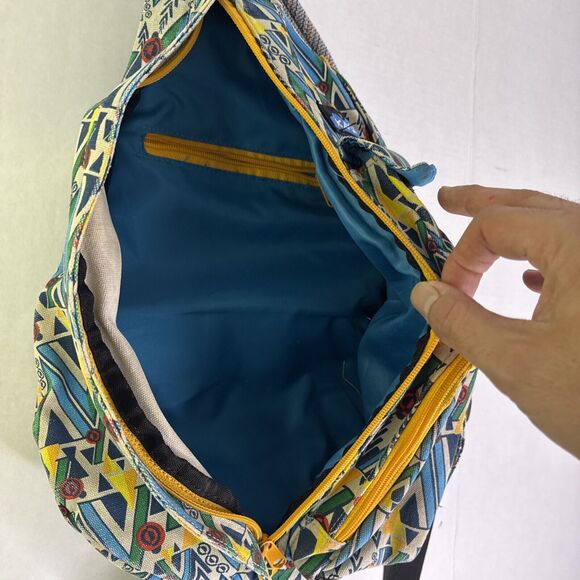 Kavu Rope Sling Multicolor Geometric Crossbody Shoulder Backpack 4 Sections - Picture 4 of 8
